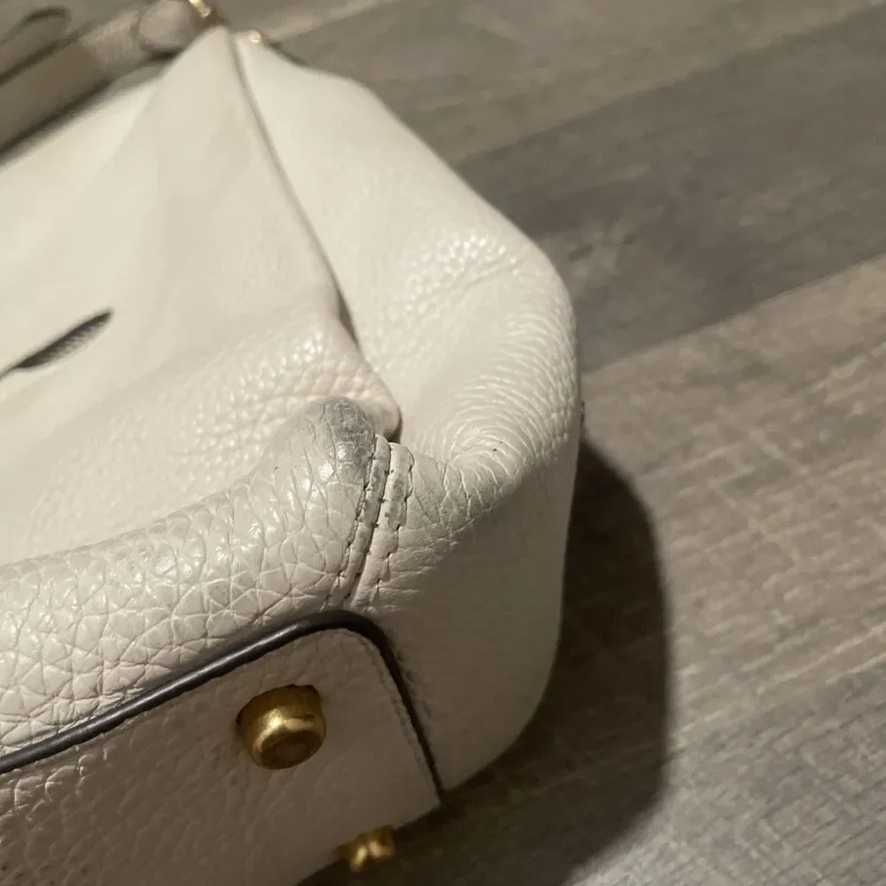 Coach Shay Shoulder Bag Pebble Leather Cream Bone Ivory 93811 Brass